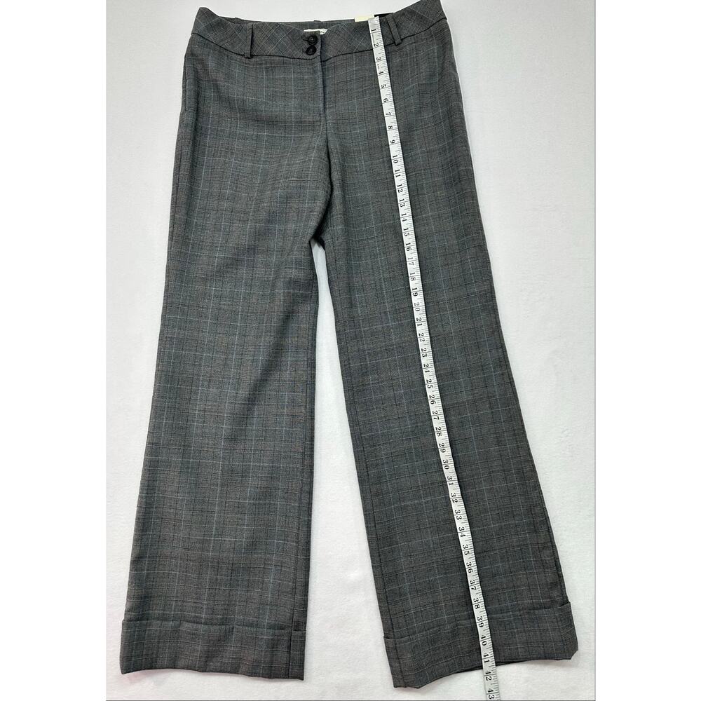 NWT LOFT Marisa Gray Plaid Wool Cuffed Trouser Pants Women’s Size 10 - Picture 11 of 13